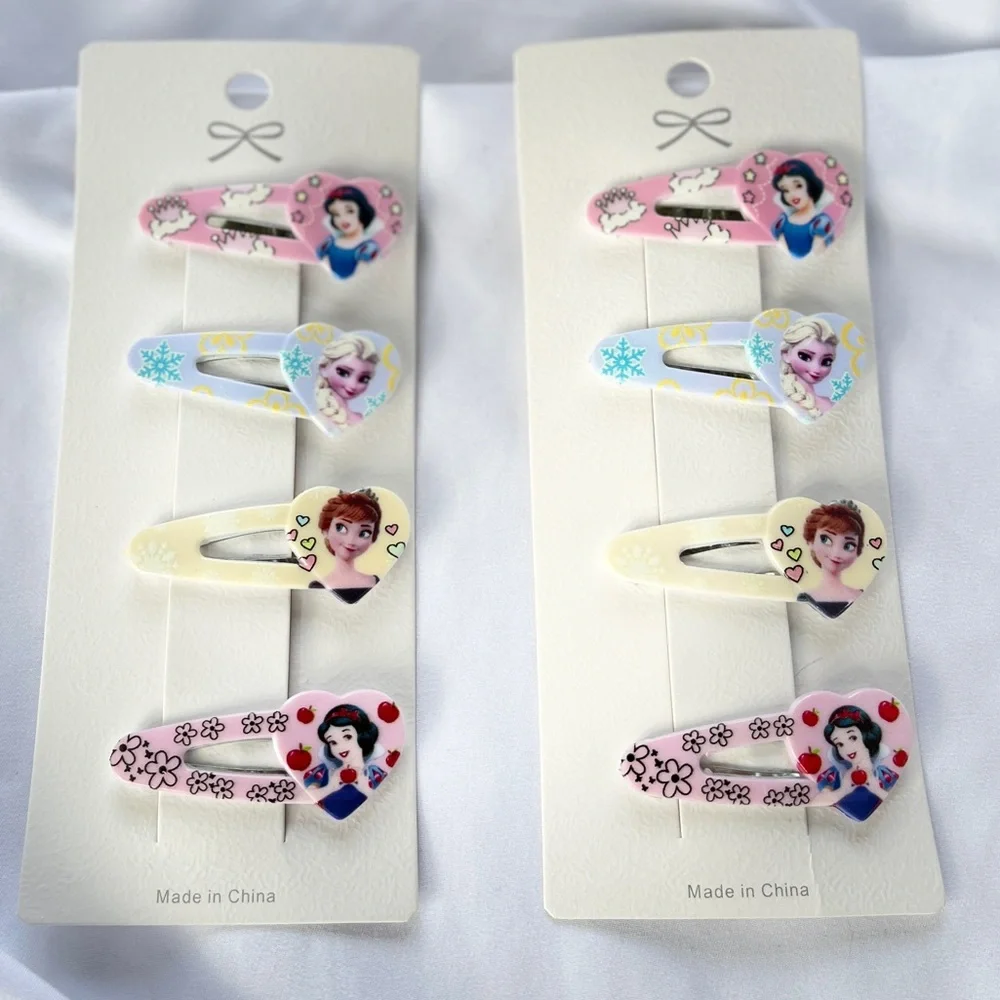 Disney Princess Hair Clips Set, NWOT, 2”, Total 8 clips, acrylic, great gifts,